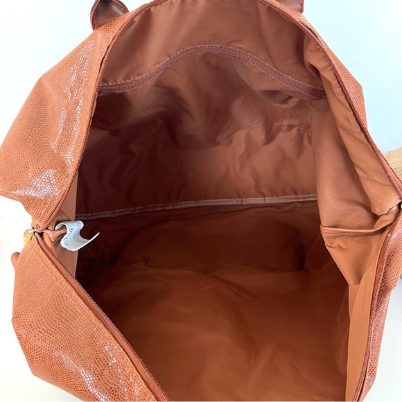 Diane Von Furstenberg Tan Faux Leather Oversize Travel Weekender Shoulder Bag - Picture 12 of 13